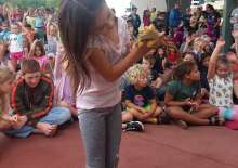 The Library often hosts fun, free events for kids! Here is their exotic animals event on the stage