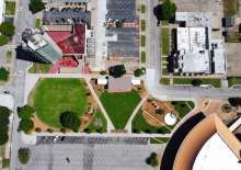 A birds-eye view of Tower Center at Unity Square