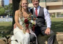 The views of downtown Bartlesville from Tower Center at Unity Square make the perfect backdrop for your wedding photos.