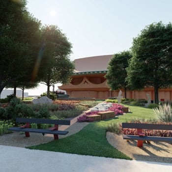 Landscaping at Unity Square facing the BCC