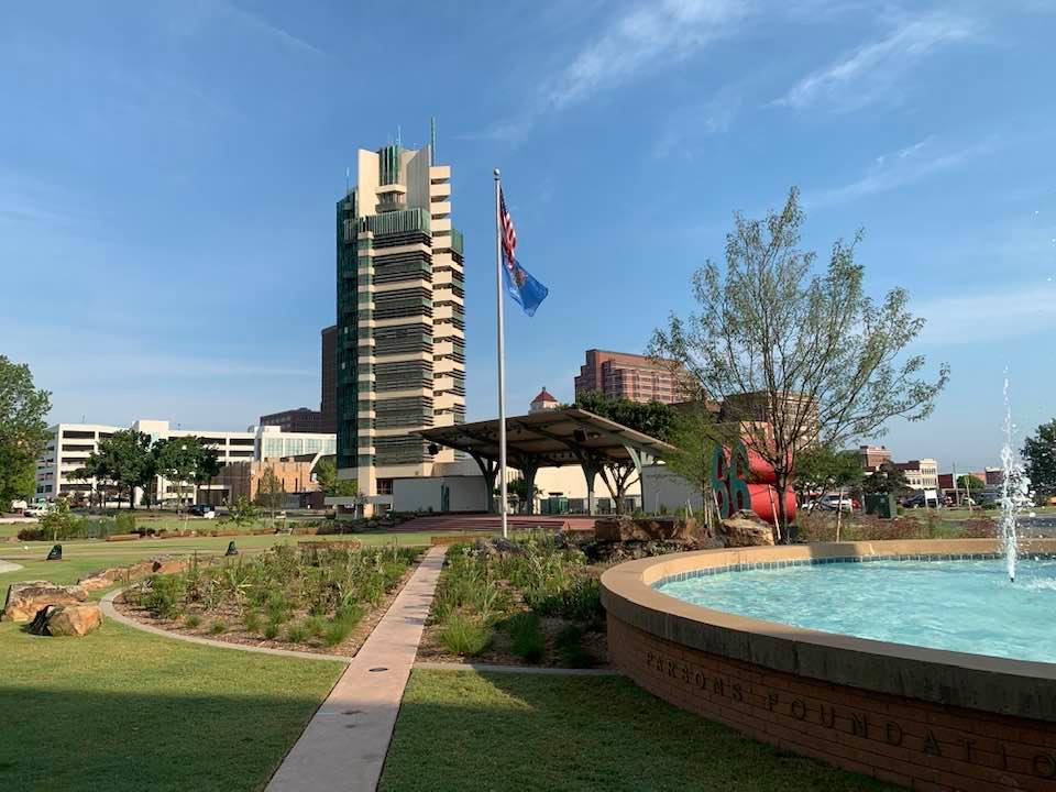 Photo taken from the fountain area facing the stage